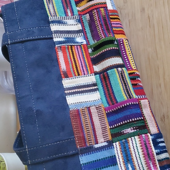 Handbags - Guatemalan patchwork Suede shoulder bag